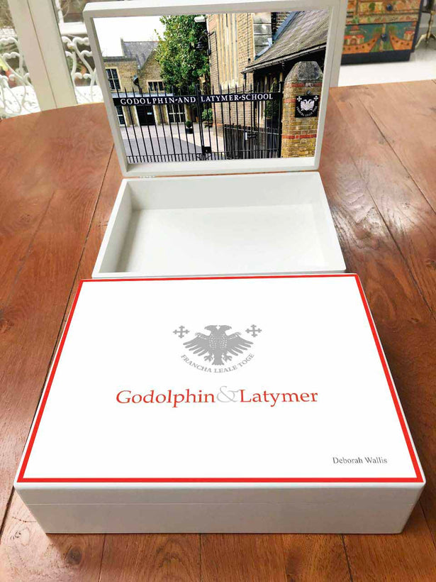 Personalised Godolphin &amp; Latymer School Memory  Boxes