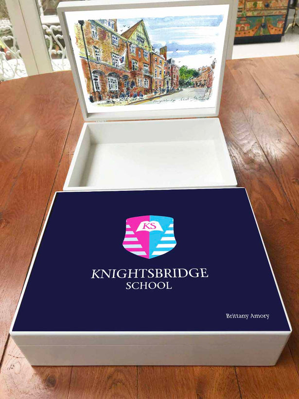 Personalised Knightsbridge School Memory Wood Boxes