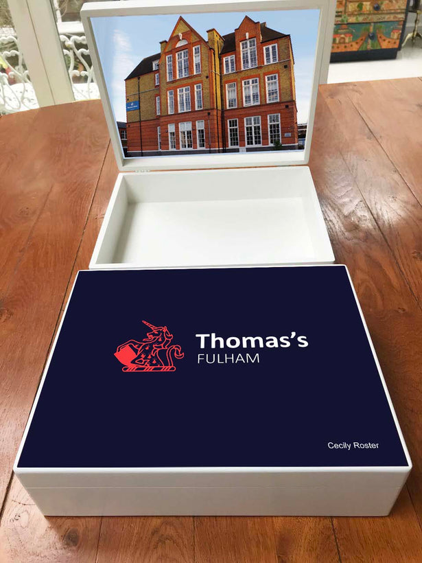 Personalised Thomas&#39;s Fulham School Memory Wood Boxes
