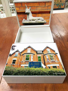 Unicorn School Memory Wood Box - A4 box - Personalised