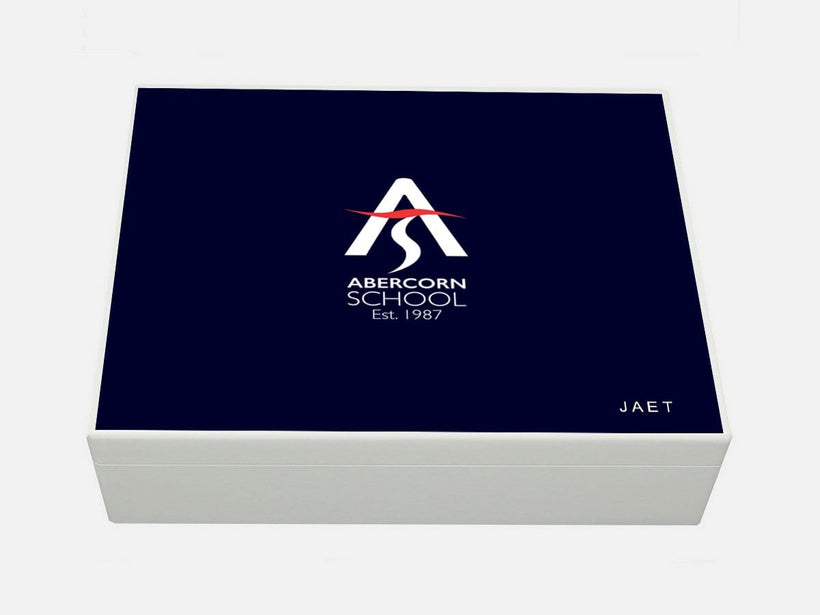 Personalised Abercorn School Memory Wood Boxes