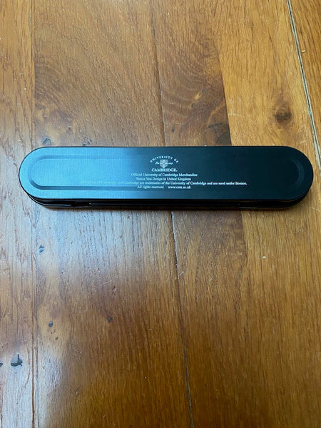 100 x  Engraved Cambridge Black/Brass Rollerball Pen Set | Metal Pen Case | Boxes You Design