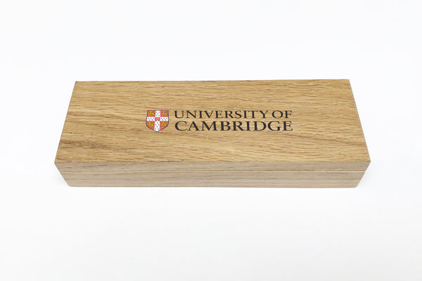 Luxury Personalised Oak Pen Case with your Crest or Logo