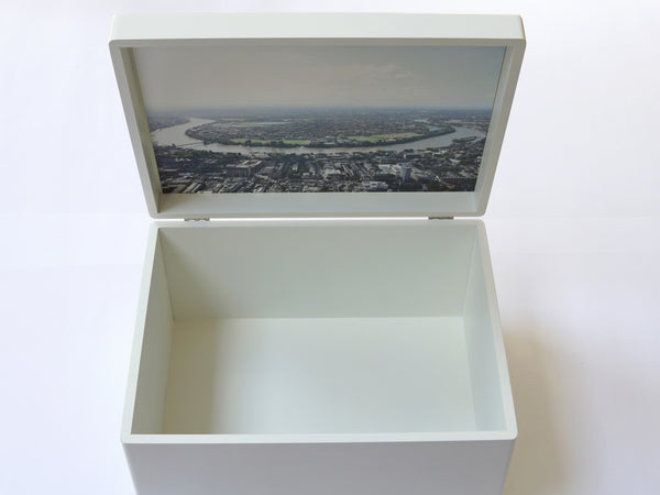 Luxury White A4 Document Wood Box - Large