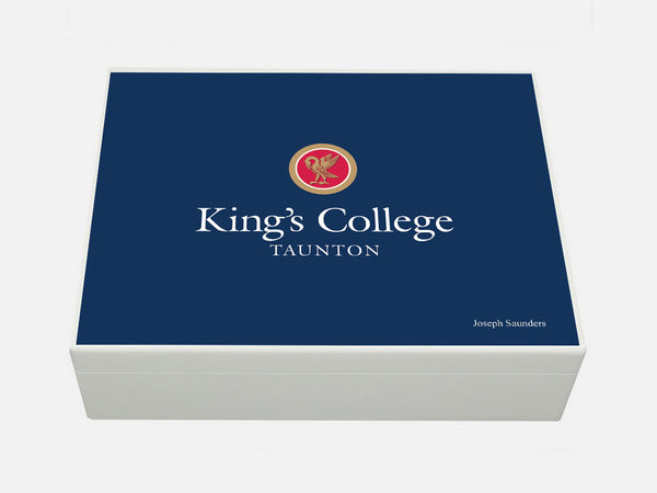 Kings College Taunton School Memory Wood Box  - A4 Box - Personalised