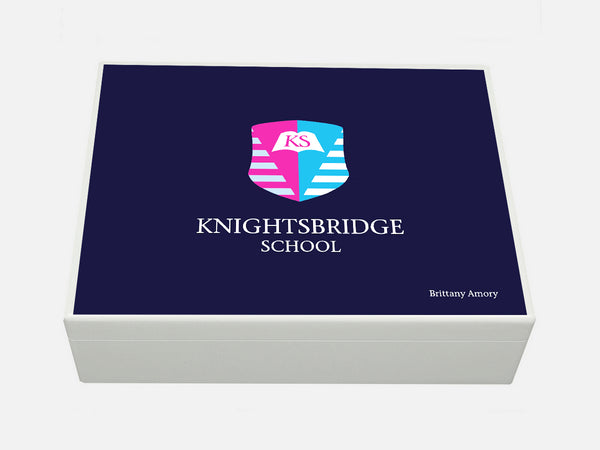 Knightsbridge School Memory Wood Box - A4 box - Personalised