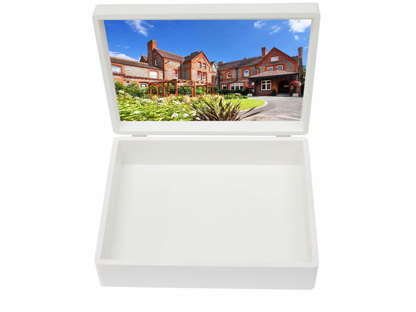 St Georges Ascot School Memory Wood Box - A4 box - Red top - Personalised