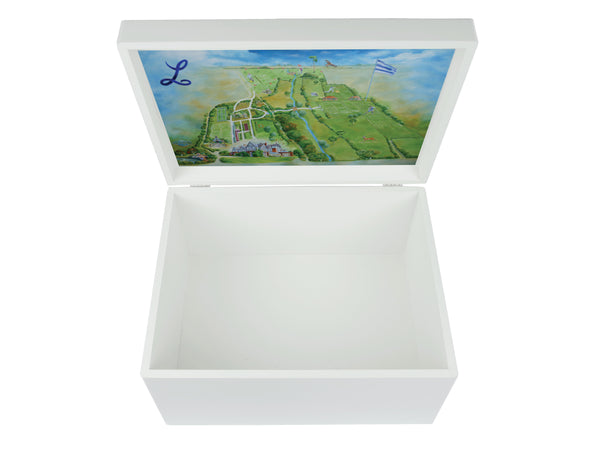 Ludgrove School Memory Wood Box - White - A4 Chest - Personalised