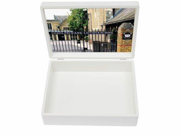 Godolphin & Latymer School Memory Wood Box - A4  Box - White - Personalised