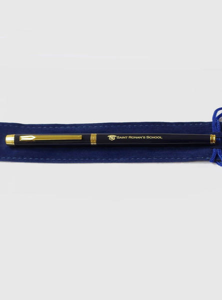100 x Dark Blue/Brass Laser-Engraved Rollerball Pen