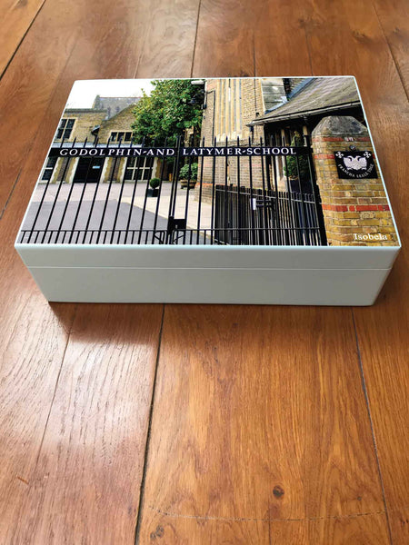 Godolphin & Latymer School Memory Wood box - A4 Box - Photo top- Personalised