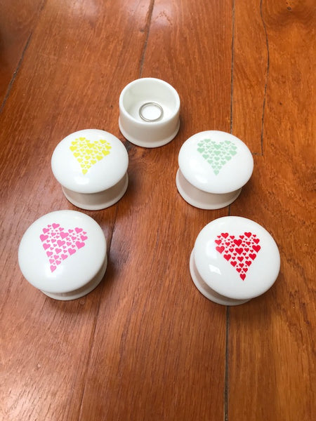 Personalised Small Bone China Heart Ring Boxes  with  Date/Name/Initials on Base of Heart Box | 55 mm in diameter