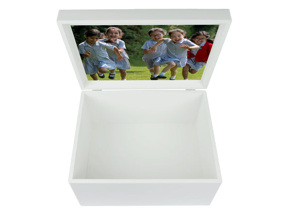 Lady Eleanor Holles (LEH)  School Memory Wood Box - A4 Chest -White- Personalised