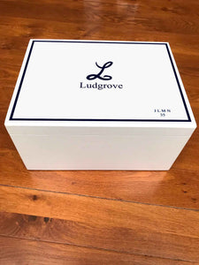 Ludgrove School Memory Wood Box - White - A4 Chest - Personalised