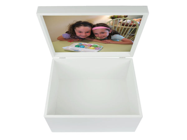 Keepsake box extra large white with your own photo inside