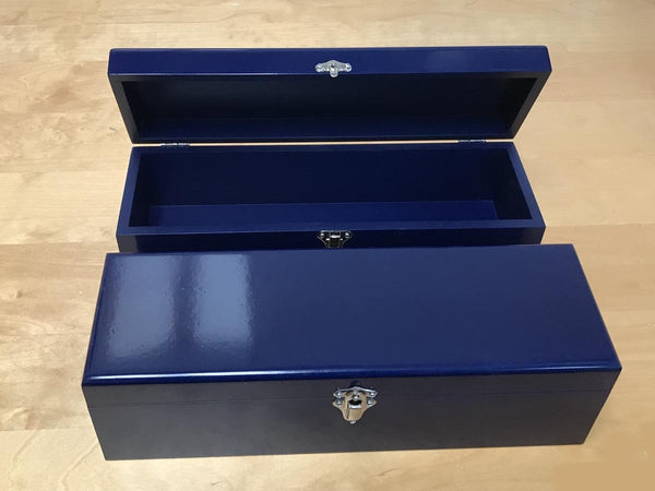 Royal blue wooden wine box
