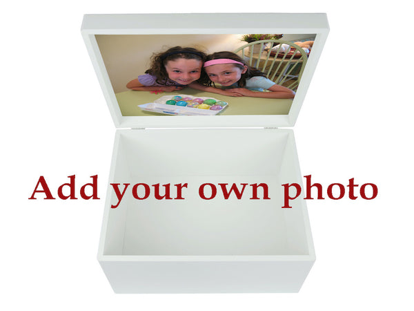 Extra Large White Memory Box A4 Size White Wooden Chest  | Personalise with Name 335 x 260 x 180 mm