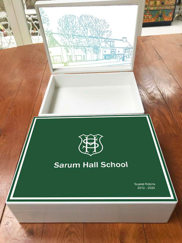 A4 Box - Sarum Hall School Memory Wood Box - A4 Box - Personalised