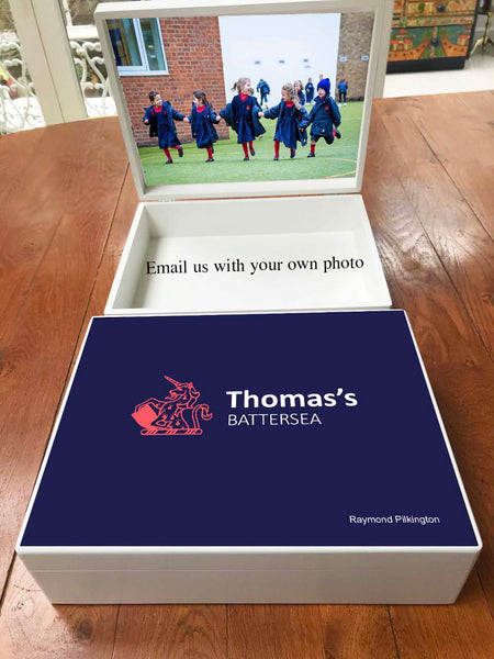 Thomas's Battersea School Memory Wood Box - A4 Chest - Personalised