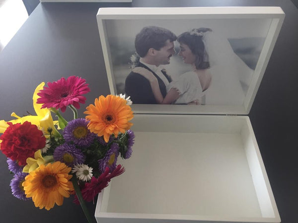 Wedding Keepsake Box with Photo inside - A4 Box |  33.5 x 26 x 10 cm