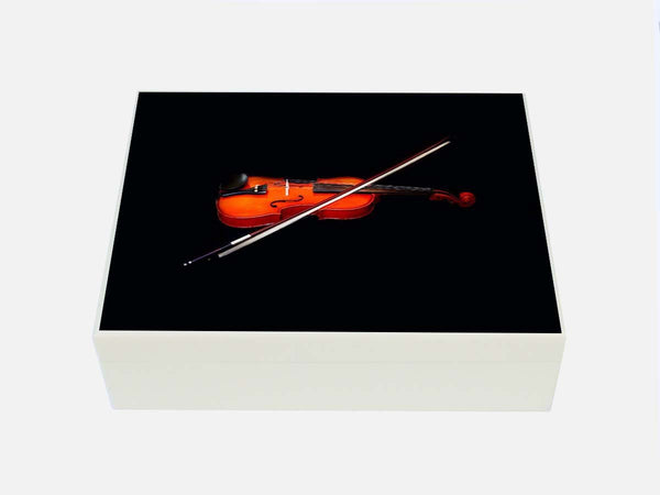 Luxury wooden box file with violin image