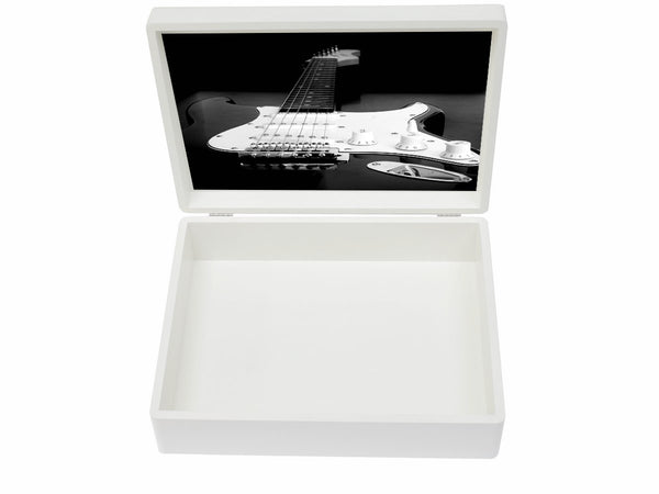 Luxury wooden box file with guitar image inside