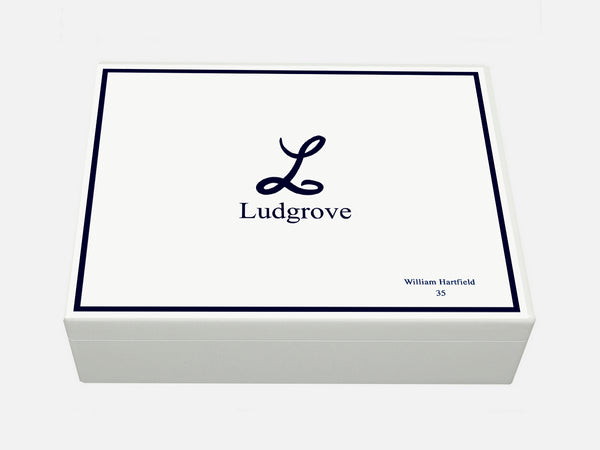 Ludgrove School Memory Wood Box - White - A4 box - Personalised