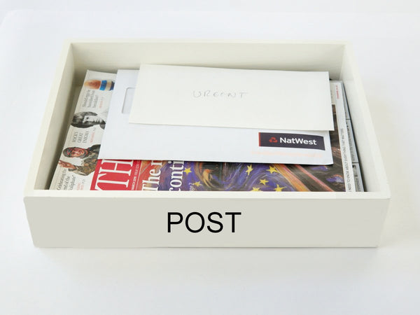 White School Wooden In Tray / Hamper with Logo, Crest or Name