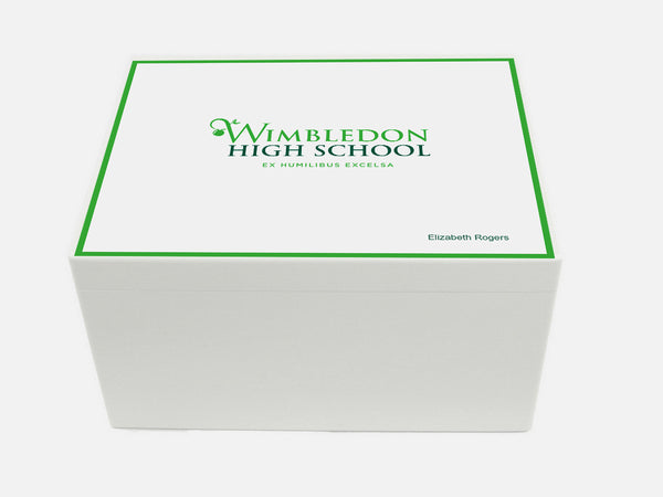 Wimbledon High School Memory Wood Box - A4 Chest - Personalised